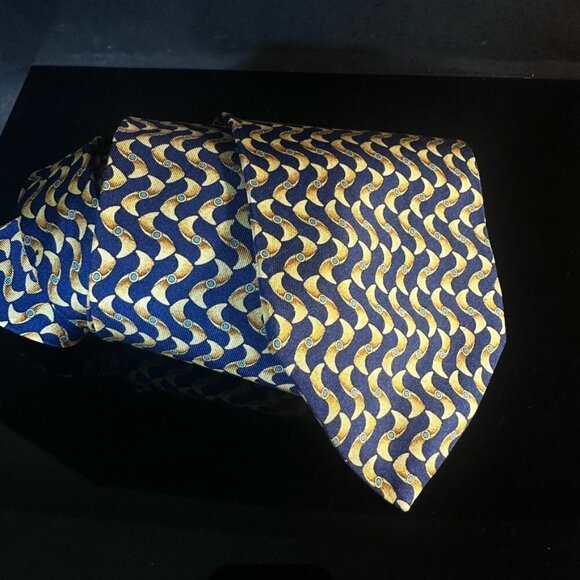 Gucci Silk Tie Psychedelic Blue Mid Century Modernist Retro Mens Mans Neckwear - Picture 4 of 5